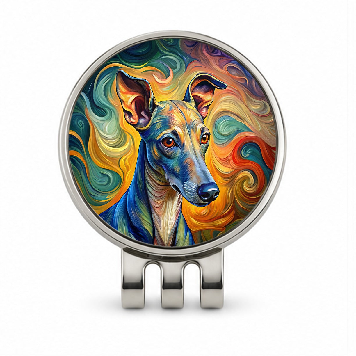 Italian Greyhound Dog Expressionism Art Golf Hat Clip with Ball Marker