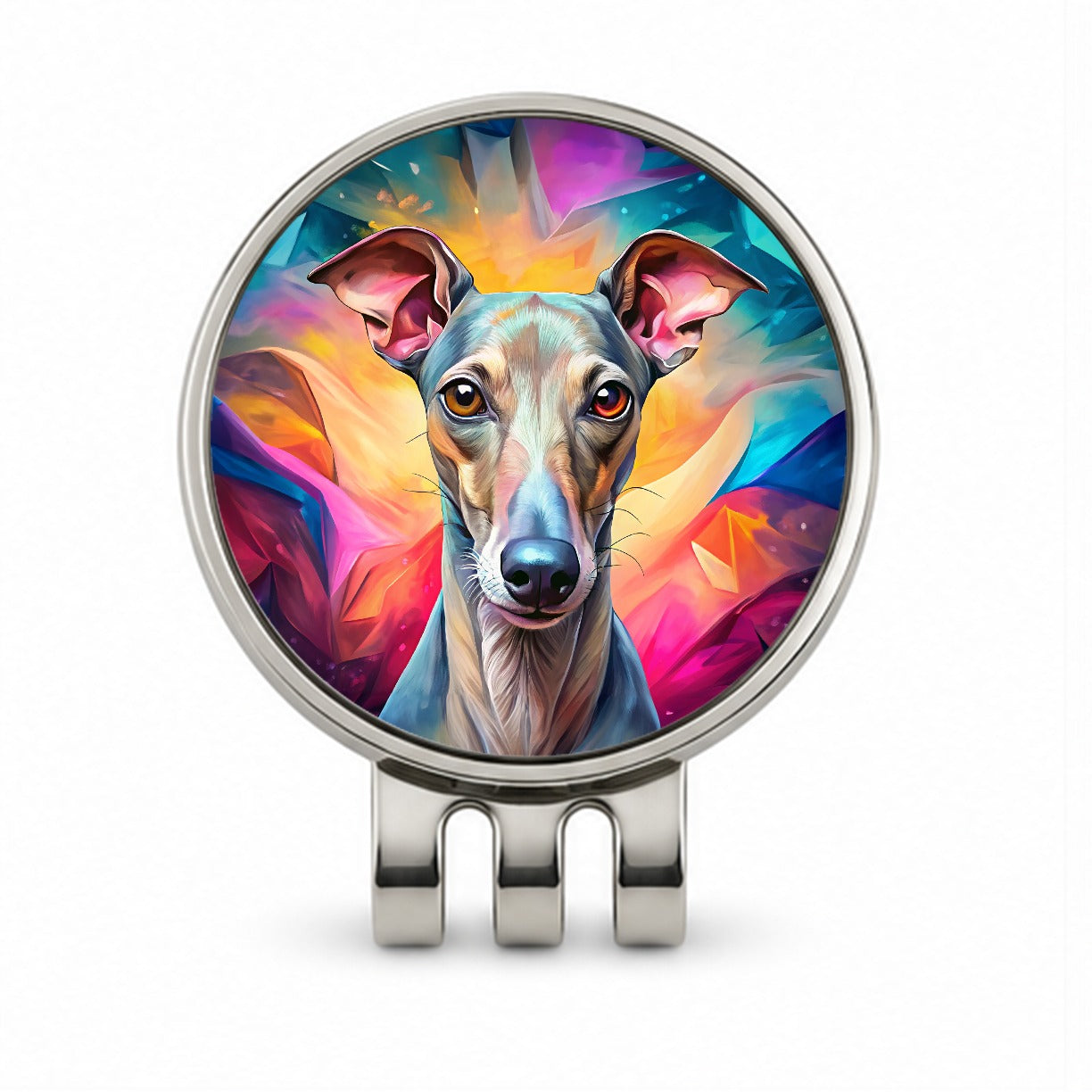 Italian Greyhound Dog Pop Art Golf Hat Clip with Ball Marker