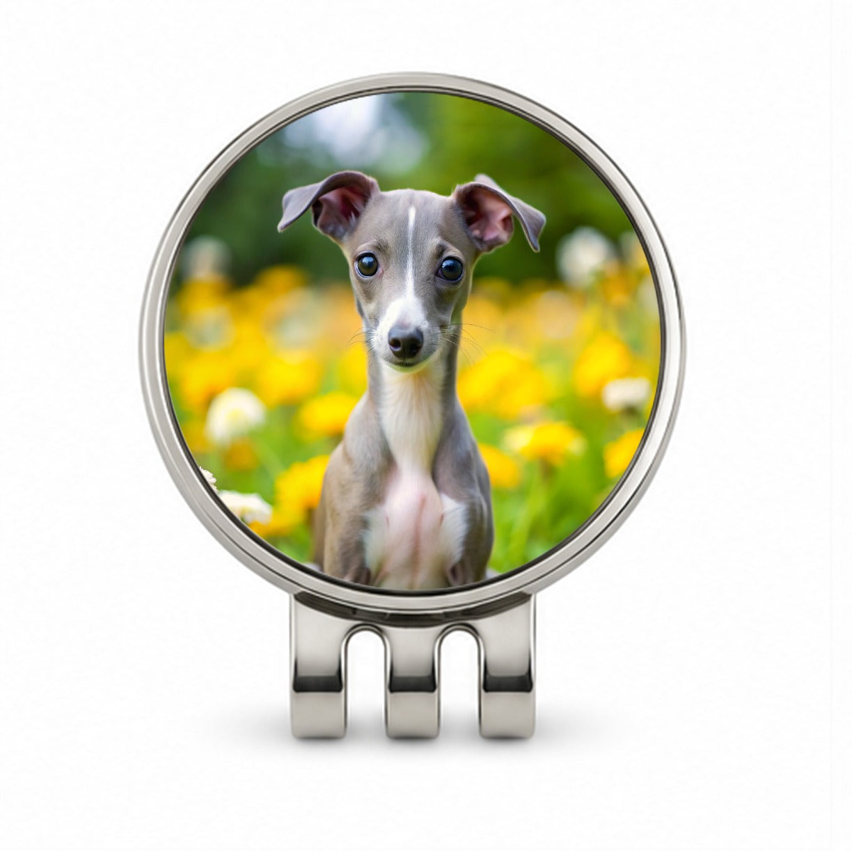 Italian Greyhound Dog Puppy Photo Golf Hat Clip with Ball Marker