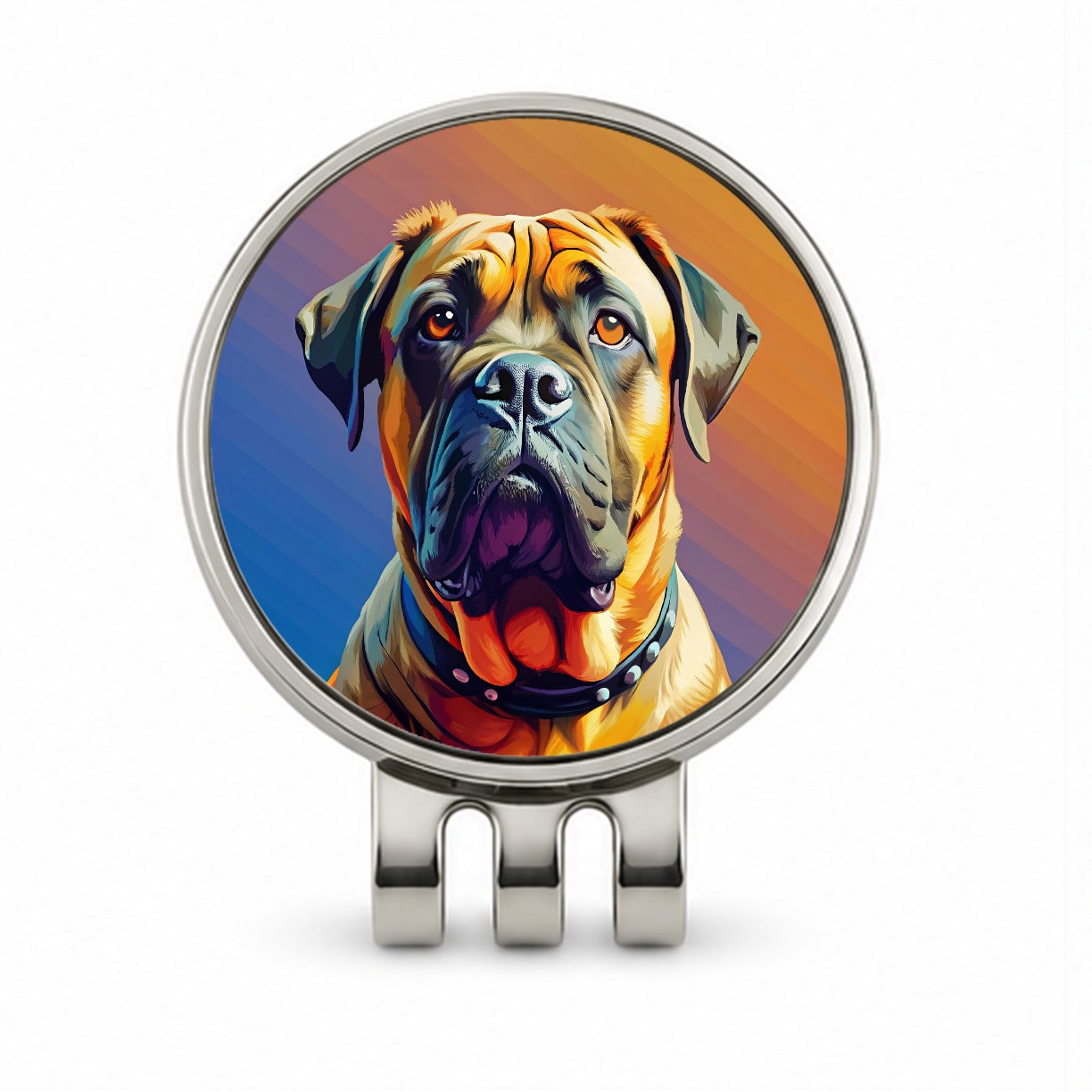 Mastiff Dog Pop Art Golf Hat Clip with Ball Marker