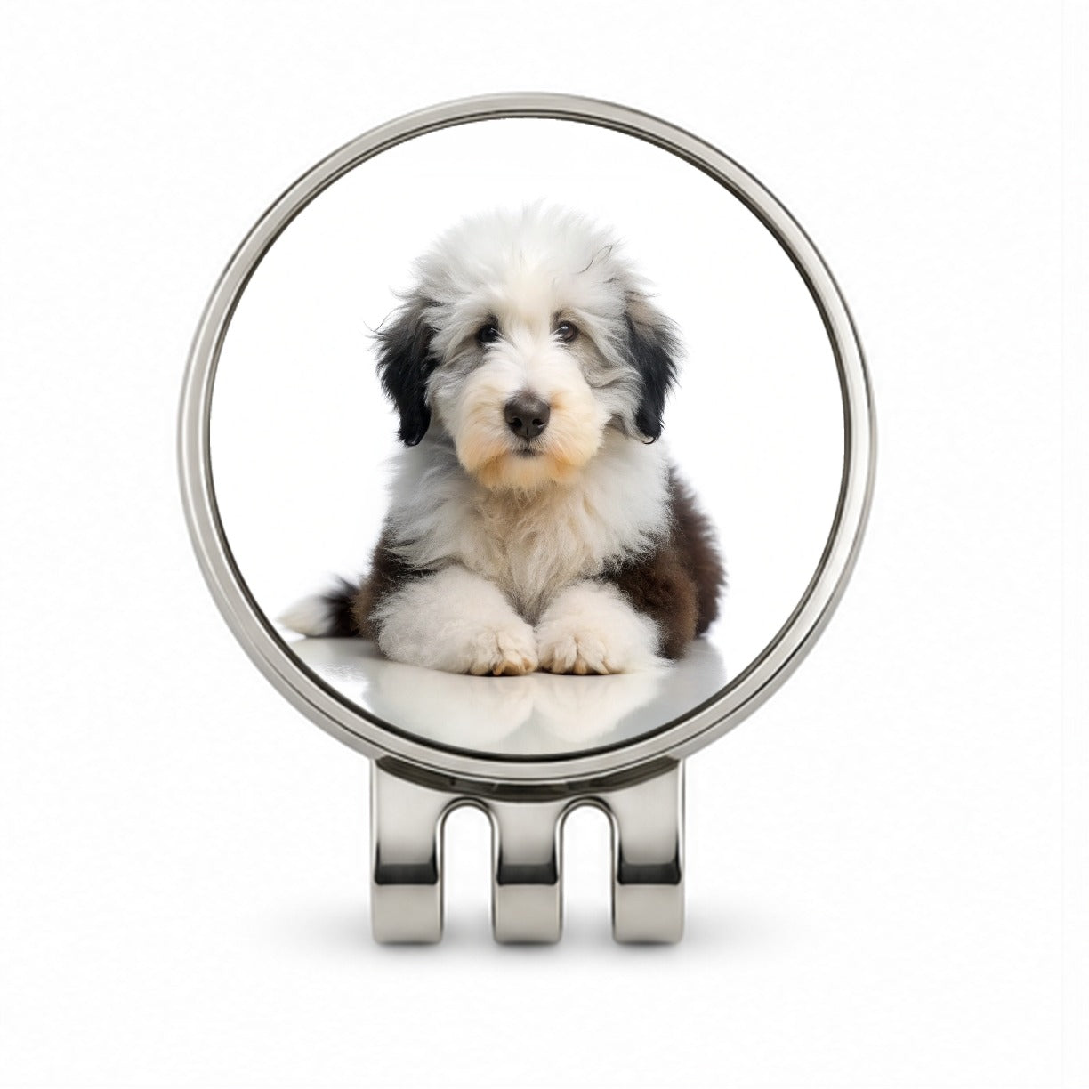 Old English Sheepdog Dog Puppy Photo Golf Hat Clip with Ball Marker