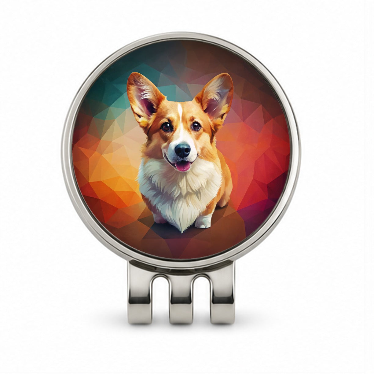 Pembroke Welsh Corgi Dog Contemporary Art Golf Hat Clip with Ball Marker