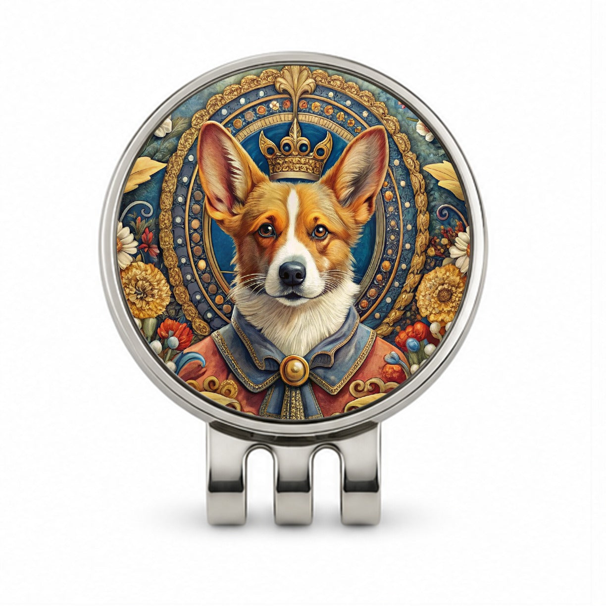 Pembroke Welsh Corgi Dog French Bohemian Art Golf Hat Clip with Ball Marker