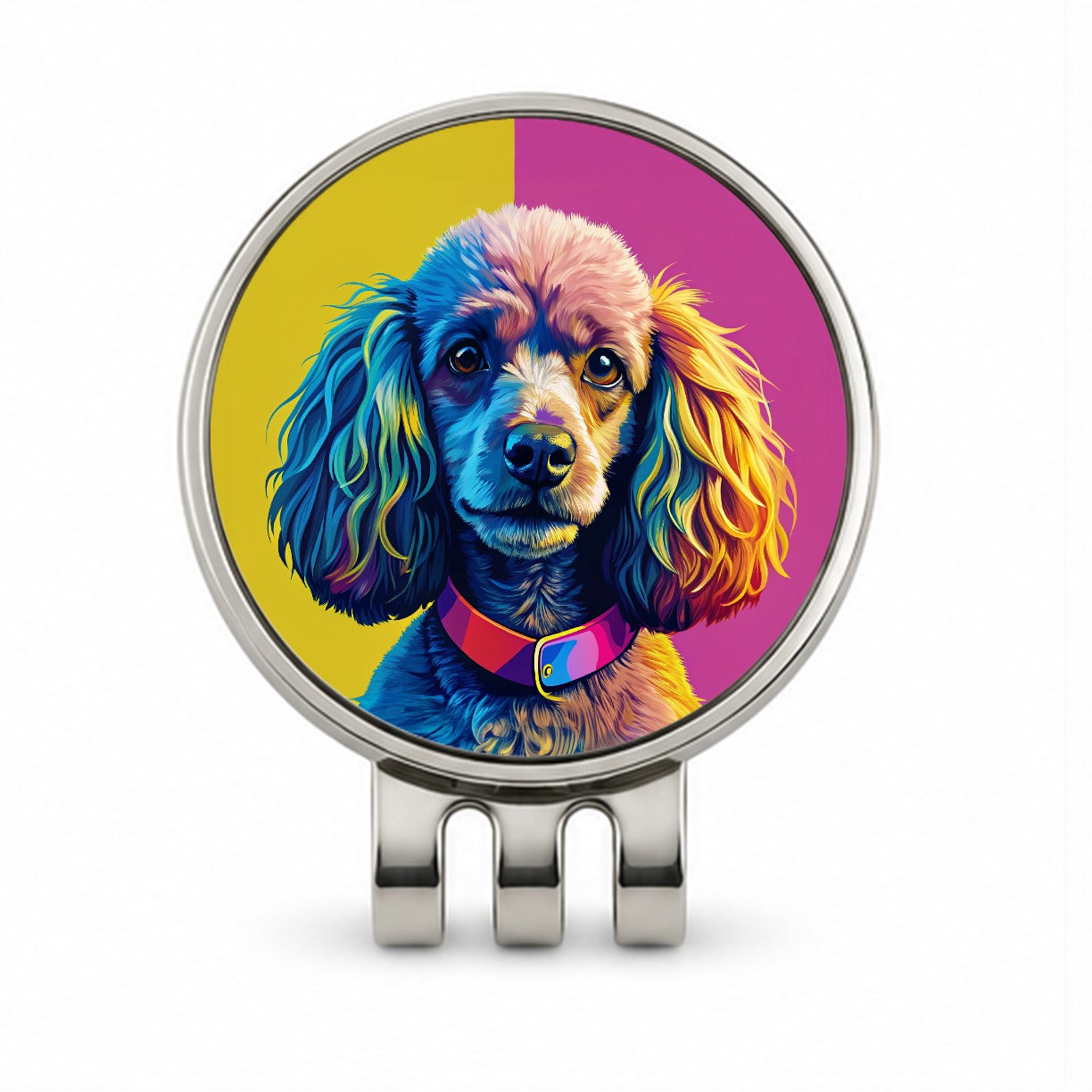 Poodle Dog Pop Art Golf Hat Clip with Ball Marker