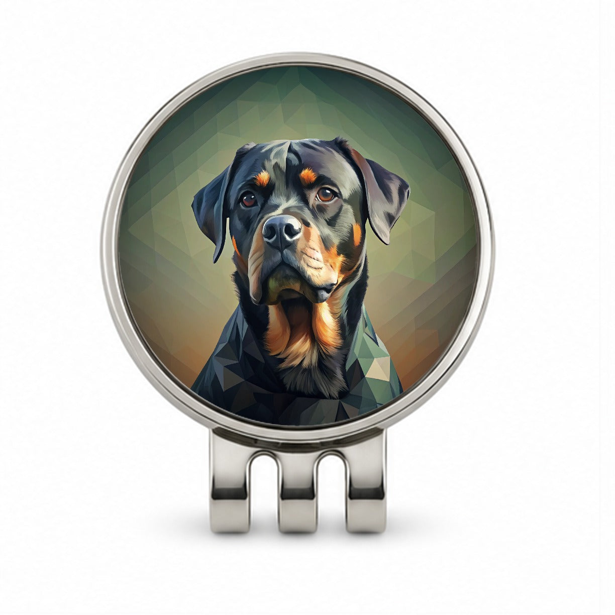 Rottweiler Dog Contemporary Art Golf Hat Clip with Ball Marker