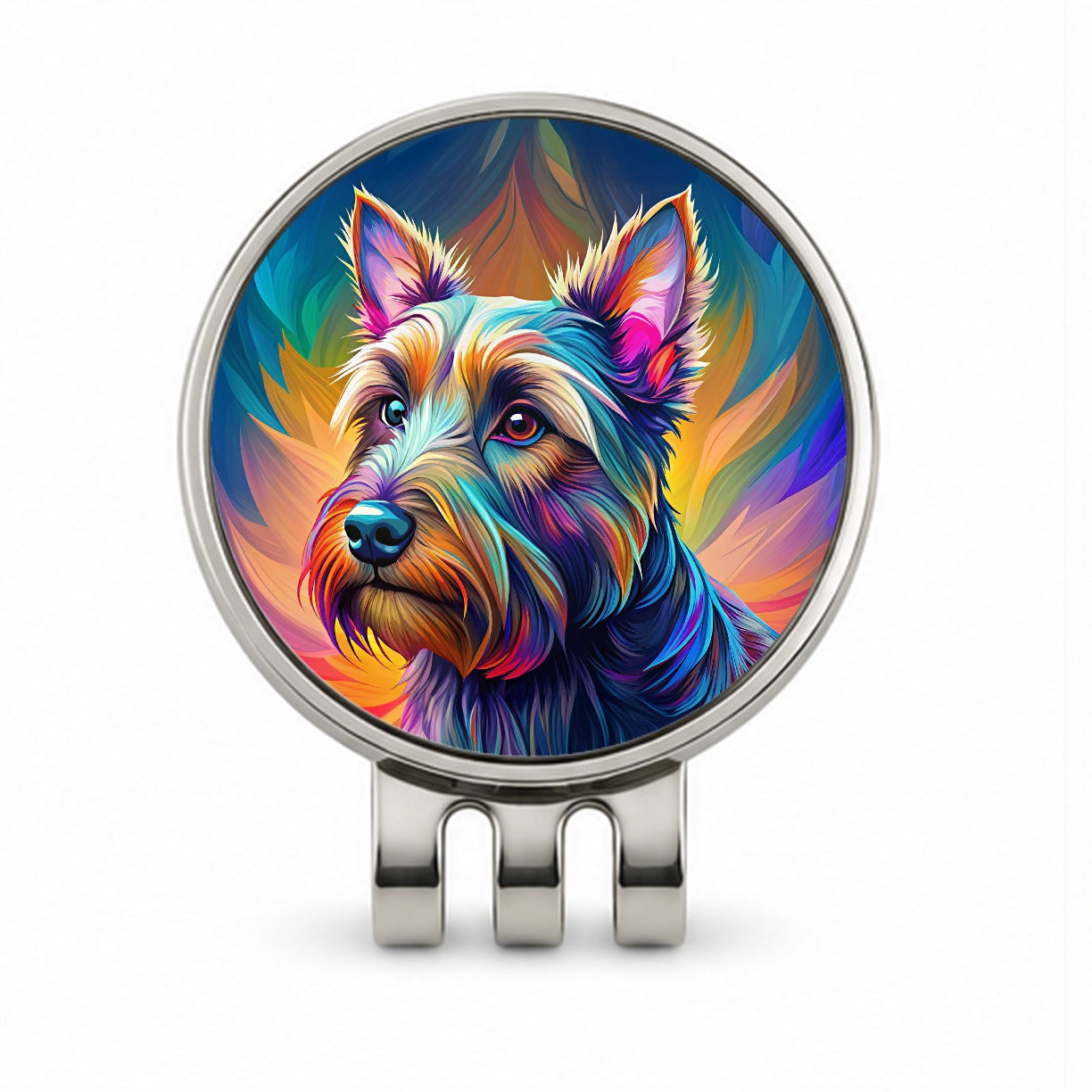 Scottish Terrier Dog Pop Art Golf Hat Clip with Ball Marker