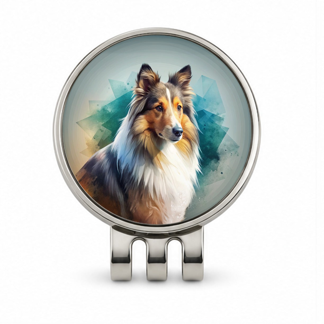 Shetland Sheepdog Sheltie Dog Contemporary Art Golf Hat Clip with Ball Marker