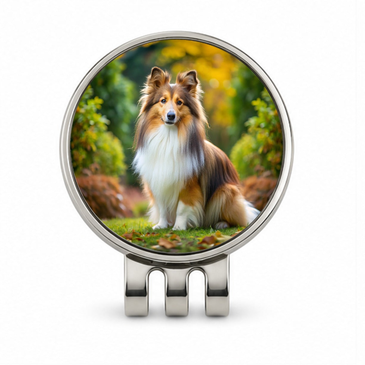 Shetland Sheepdog Sheltie Dog Photo Golf Hat Clip with Ball Marker