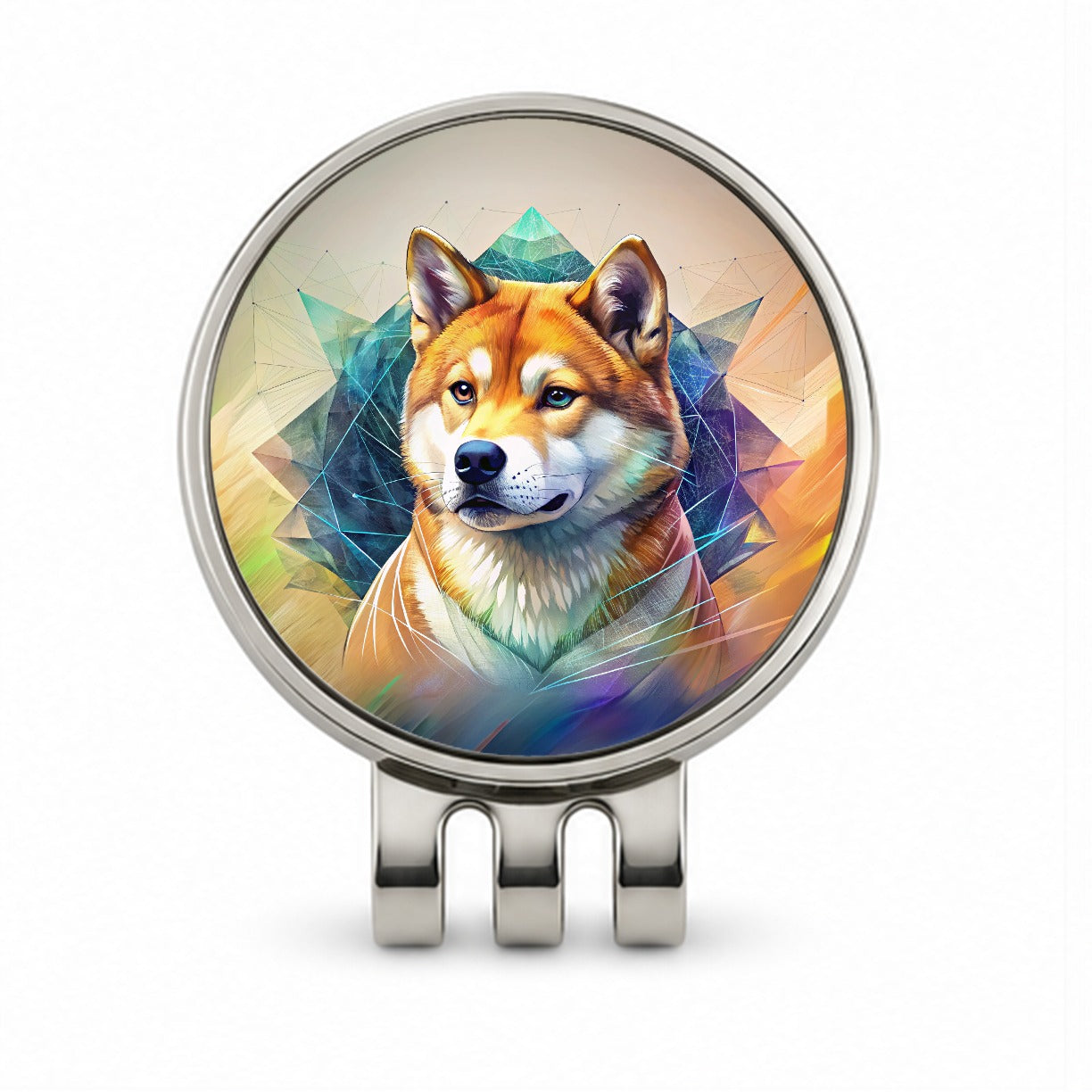 Shiba Inu Dog Contemporary Art Golf Hat Clip with Ball Marker