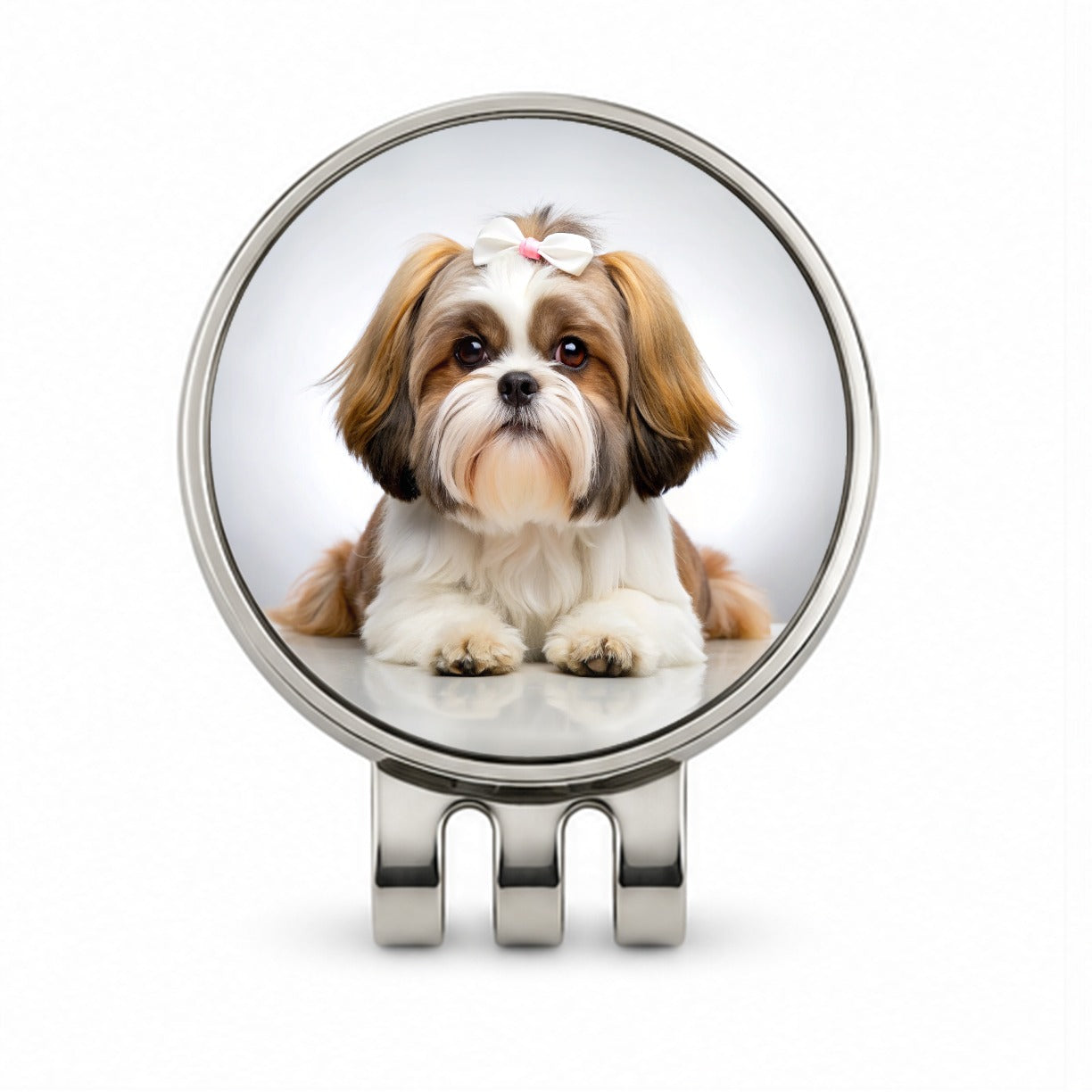 Shih Tzu Dog Photo Golf Hat Clip with Ball Marker