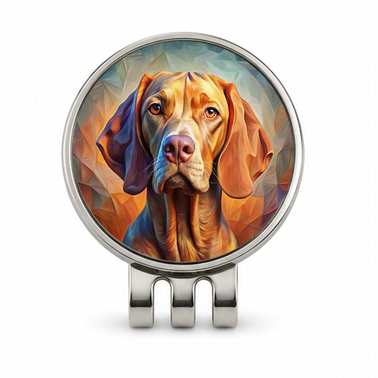 Vizsla Dog Abstract Stylized Art Golf Hat Clip with Ball Marker