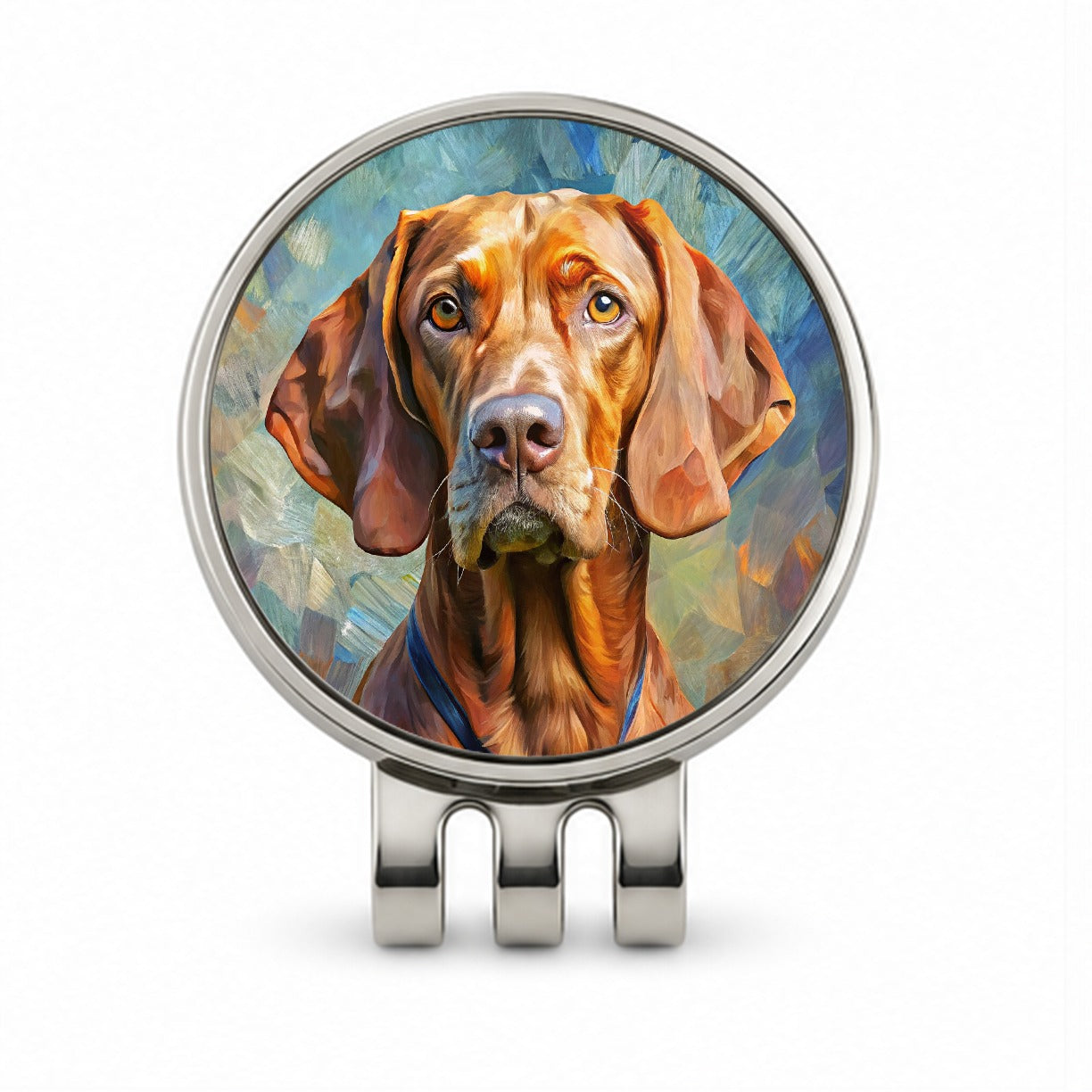 Vizsla Dog Expressionism Art Golf Hat Clip with Ball Marker