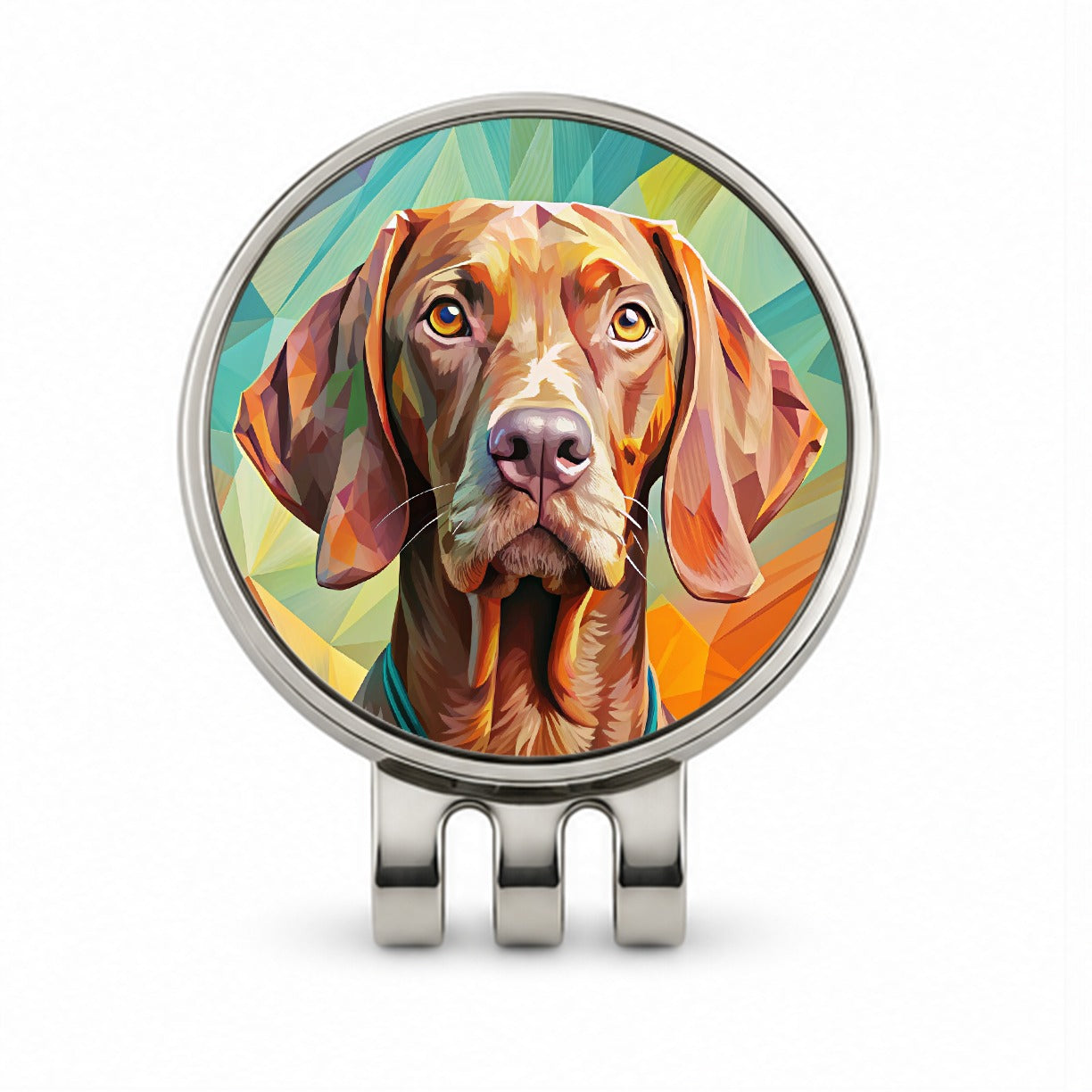 Vizsla Dog Pop Art Golf Hat Clip with Ball Marker
