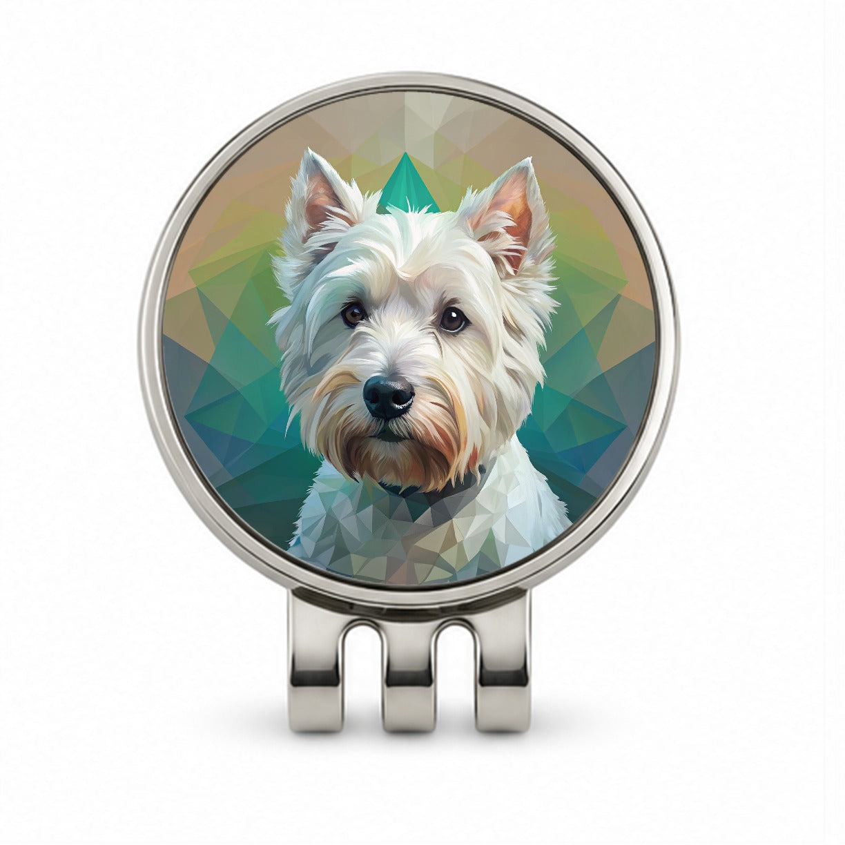 West Highland White Terrier Westie Dog Contemporary Art Golf Hat Clip with Ball Marker