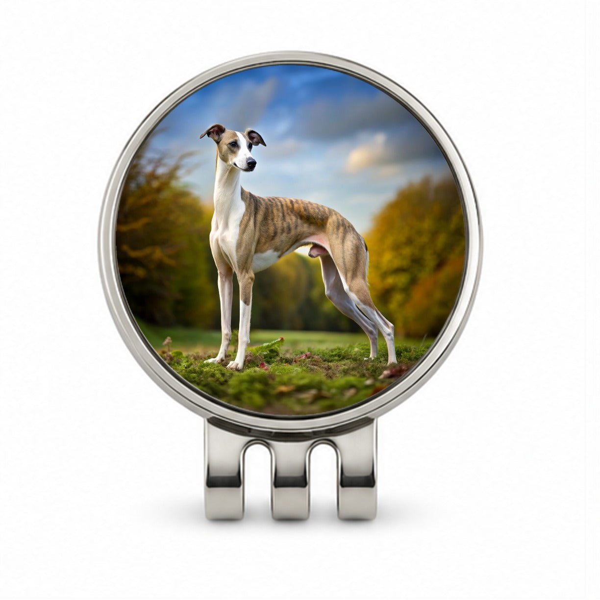 Whippet Dog Photo Golf Hat Clip with Ball Marker