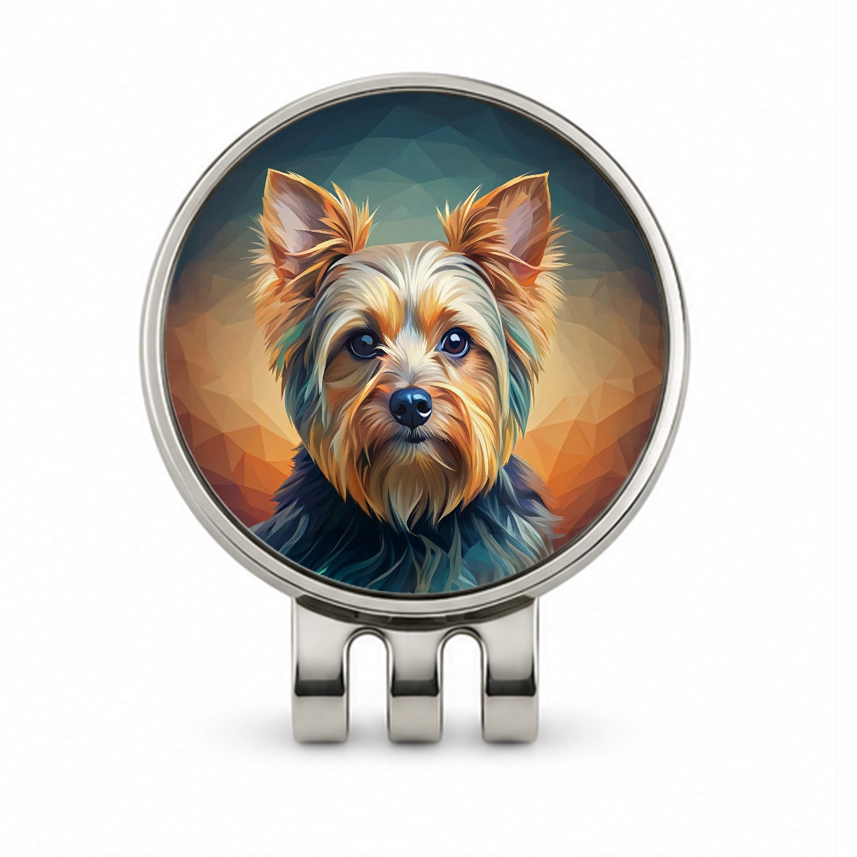 Yorkshire Terrier Yorkie Dog Contemporary Art Golf Hat Clip with Ball Marker