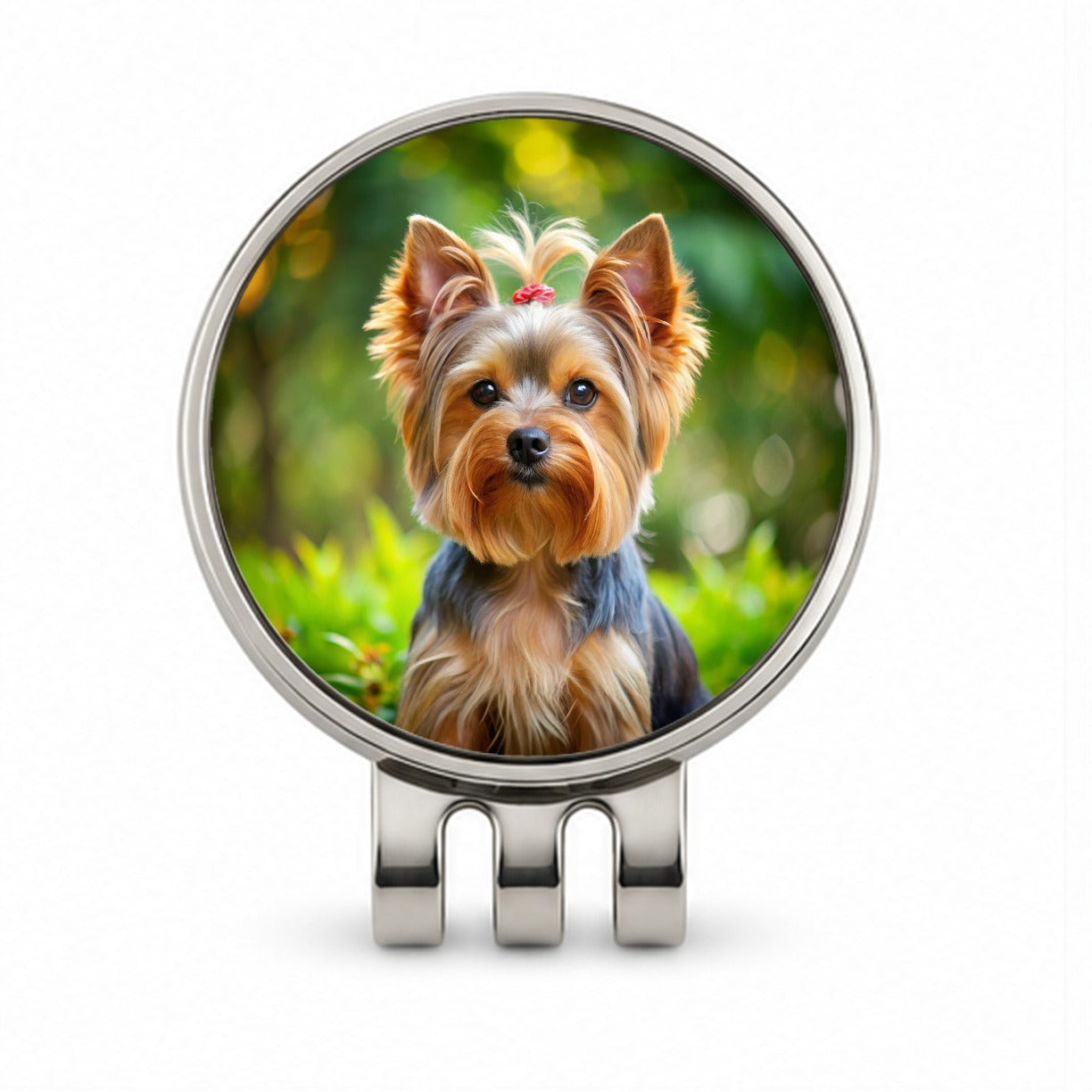Yorkshire Terrier Yorkie Dog Photo Golf Hat Clip with Ball Marker