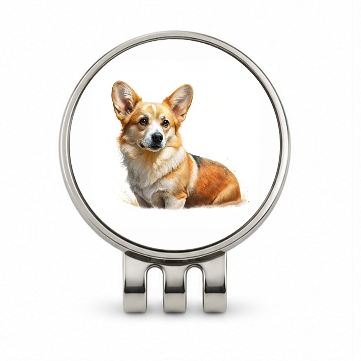 Corgi Cute Illustration Golf Hat Clip with Ball Marker