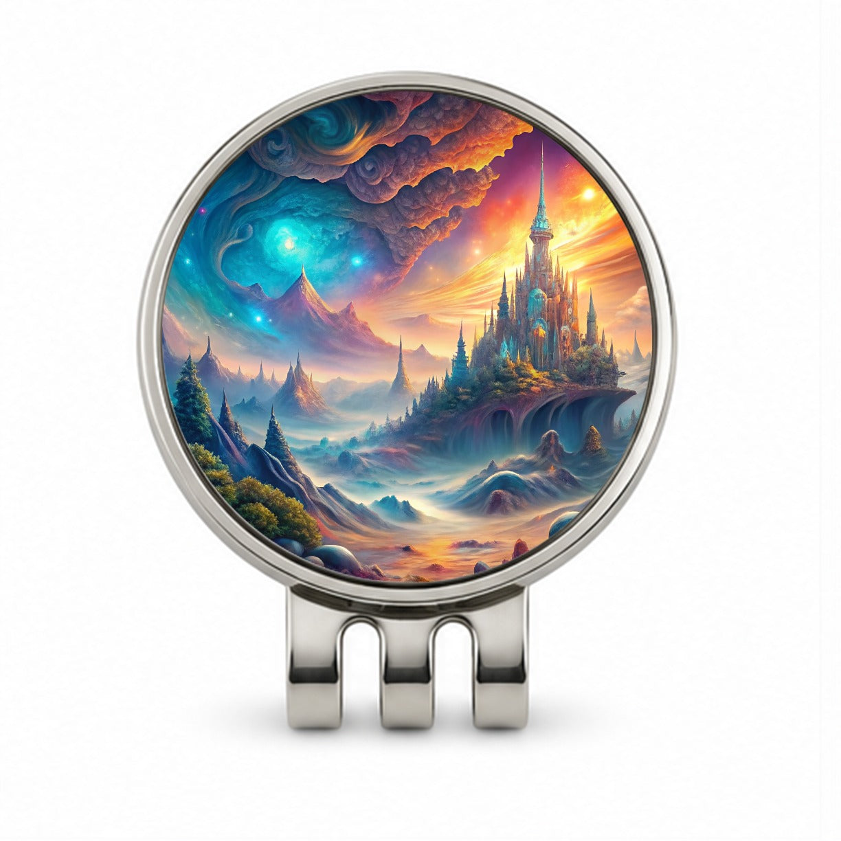 Fantasy World Abstract Art Golf Hat Clip with Ball Marker