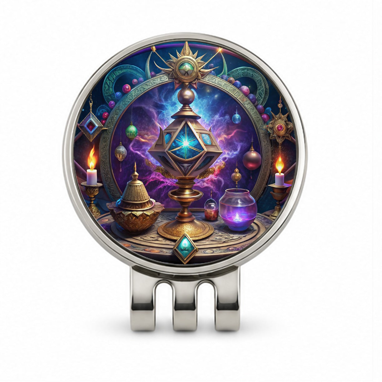 Magical Arcane Sorcerer Arts Golf Hat Clip with Ball Marker
