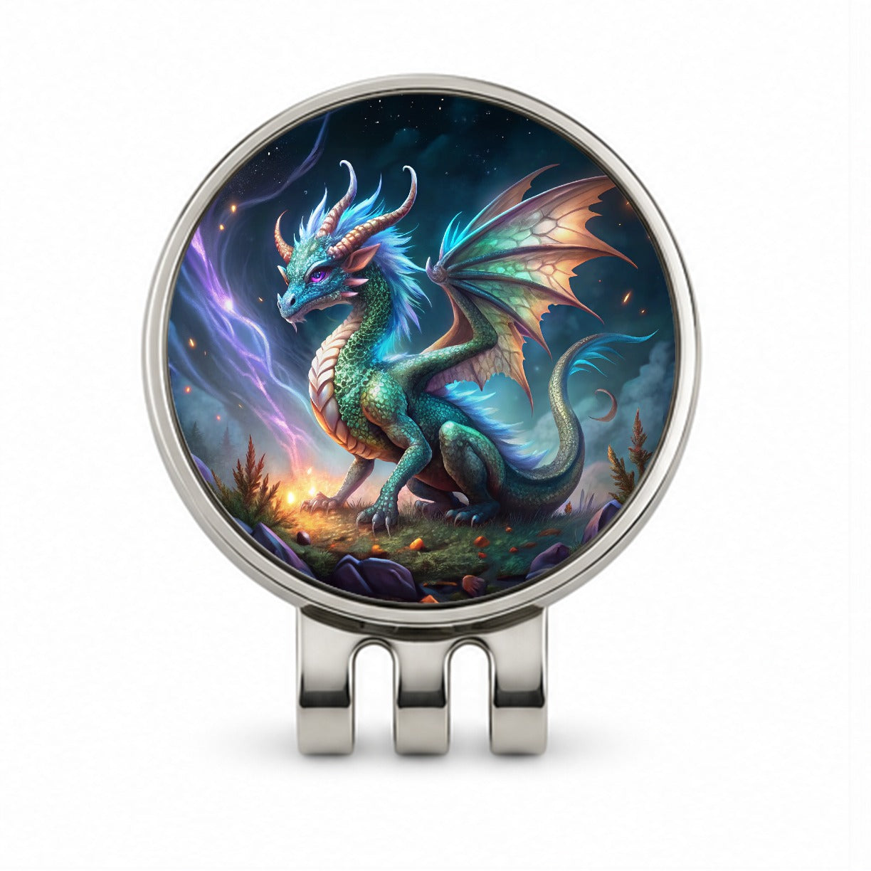 Magical Dragon Golf Hat Clip with Ball Marker
