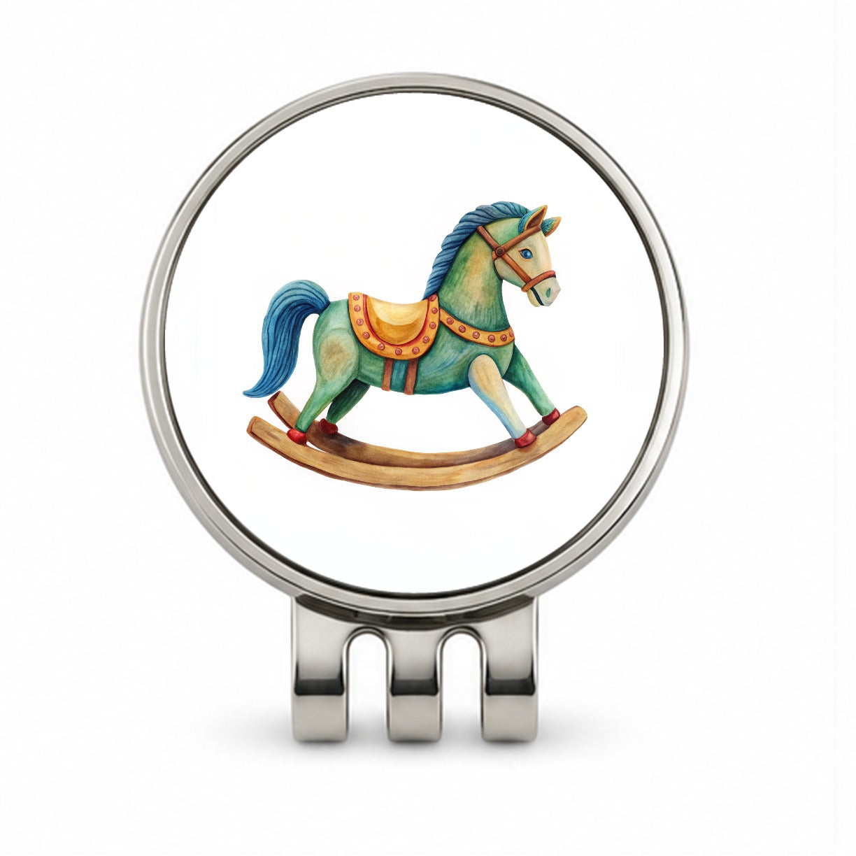 Rocking Horse For A Boy Golf Hat Clip with Ball Marker
