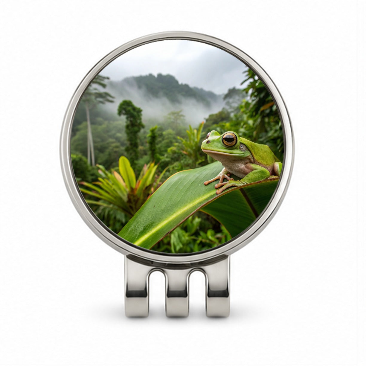 Puerto Rico Frog On Leaf Golf Hat Clip with Ball Marker