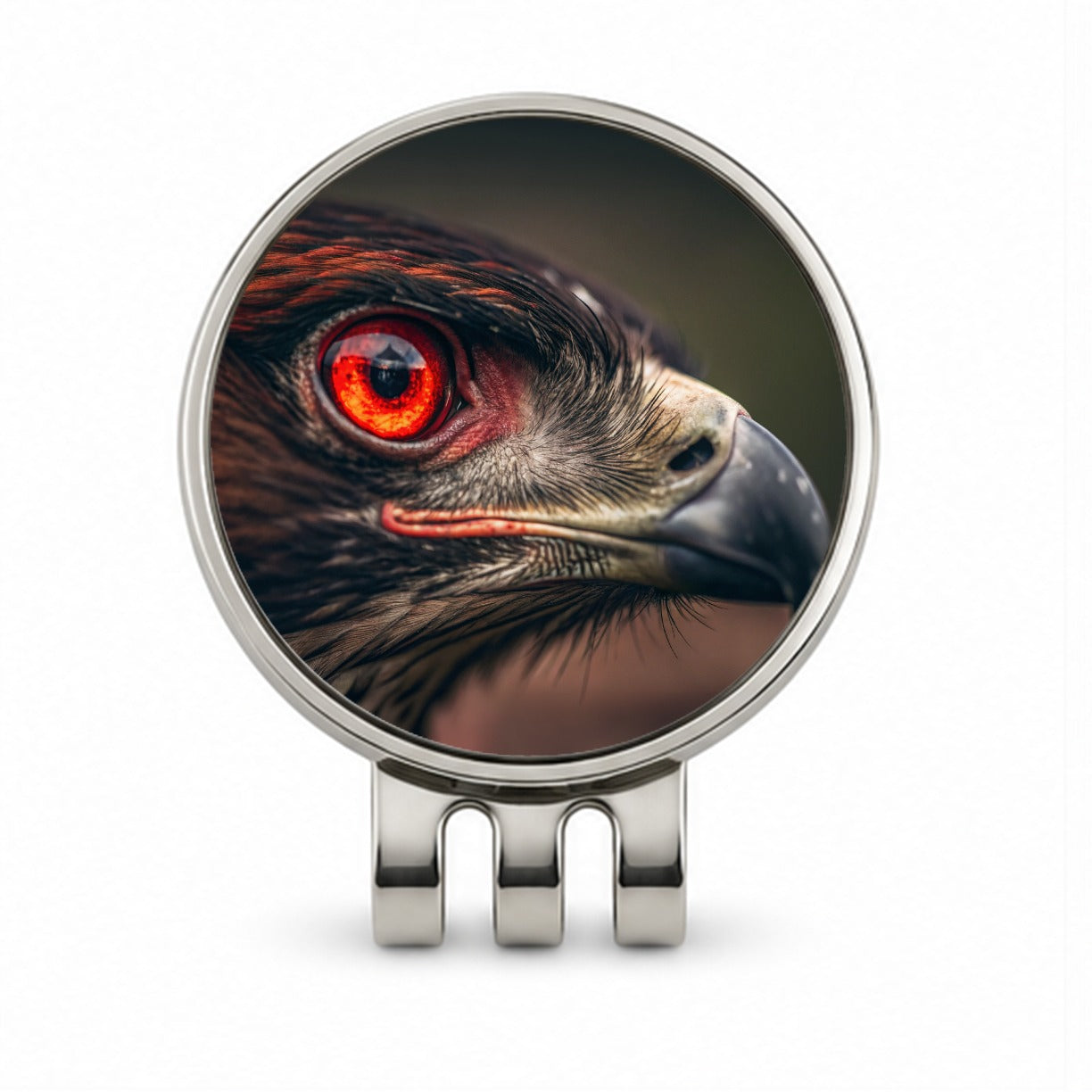 Red Eyes Hawk Bird Golf Hat Clip with Ball Marker