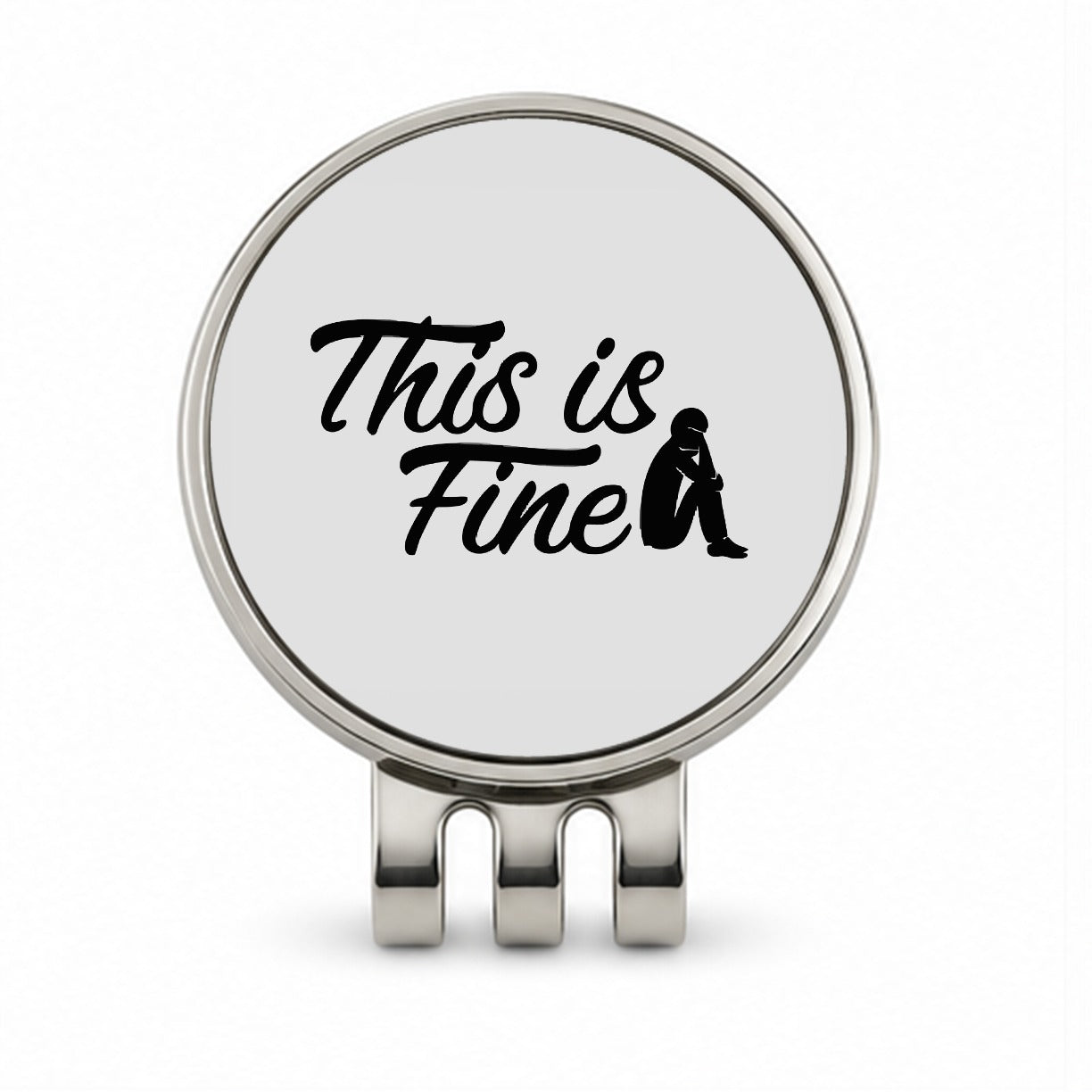 This Is Fine Funny Golf Hat Clip with Ball Marker