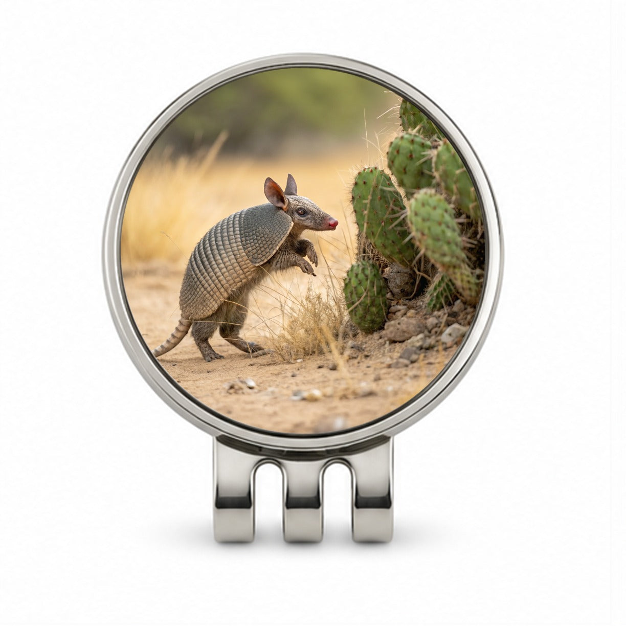 Armadillo In Desert Golf Hat Clip with Ball Marker