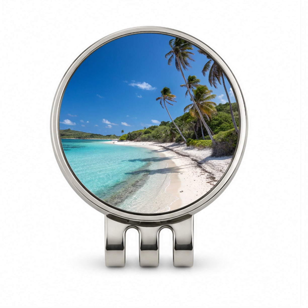 Aruba Tropical Beach Vacation Golf Hat Clip with Ball Marker