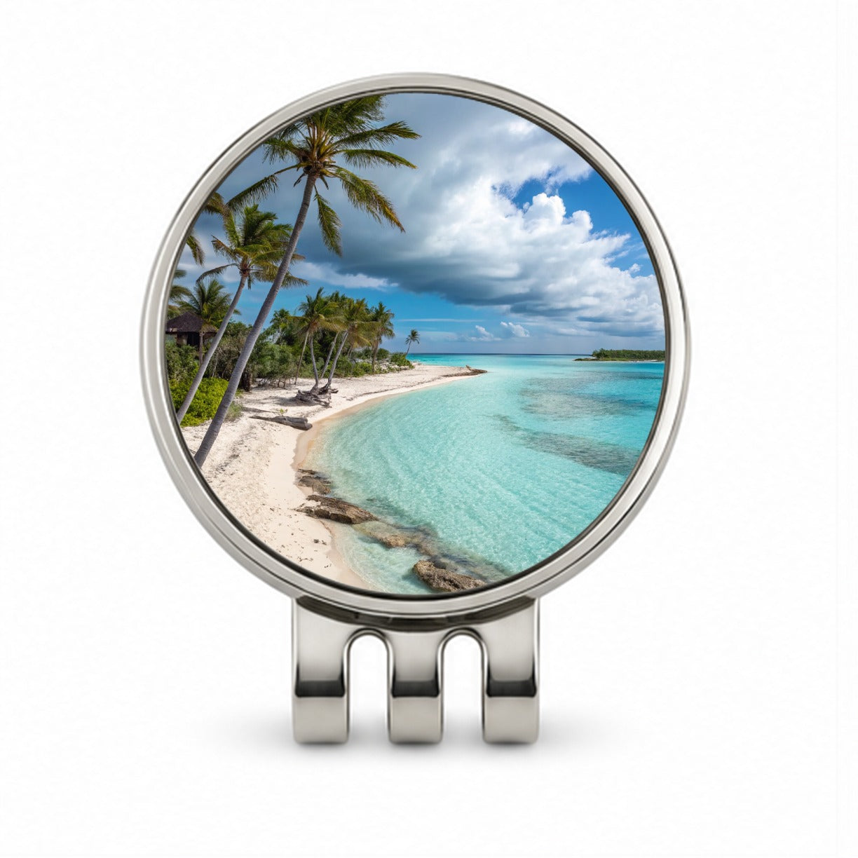 Bahamas Tropical Beach Vacation Golf Hat Clip with Ball Marker