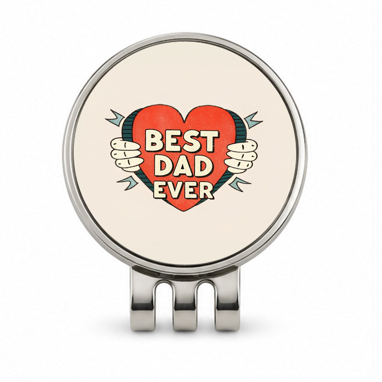 Best Dad Ever Golf Hat Clip with Ball Marker
