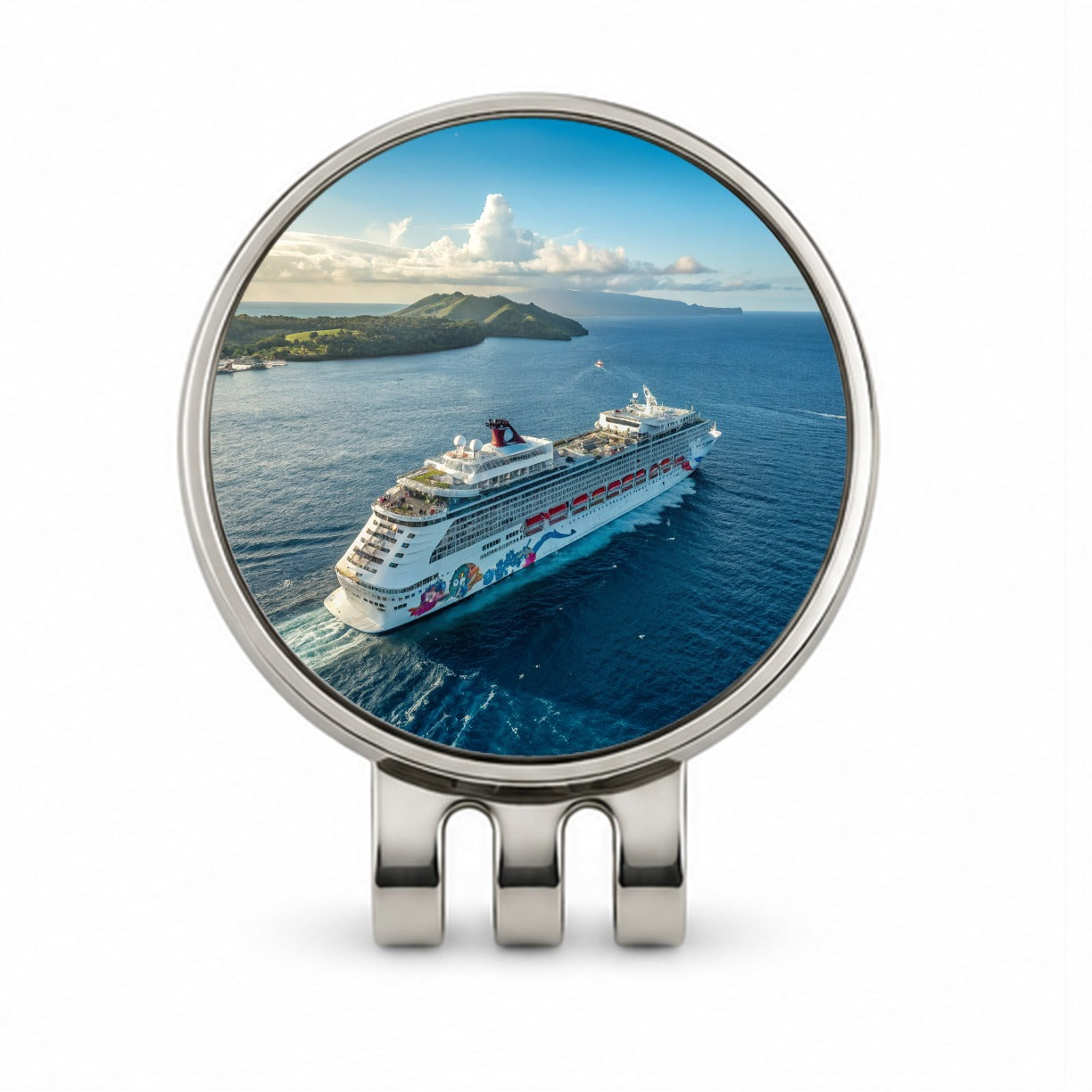 Cruise Ship Sailing Ocean Travel Golf Hat Clip with Ball Marker