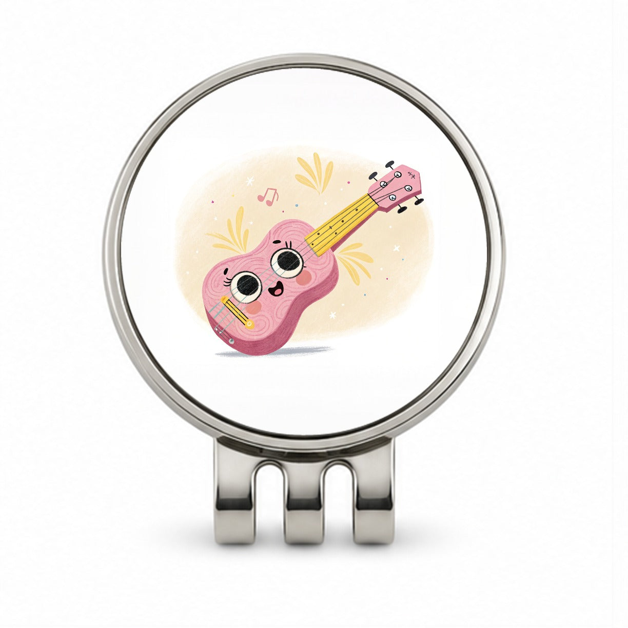 Kawaii Ukulele Pink Music Golf Hat Clip with Ball Marker