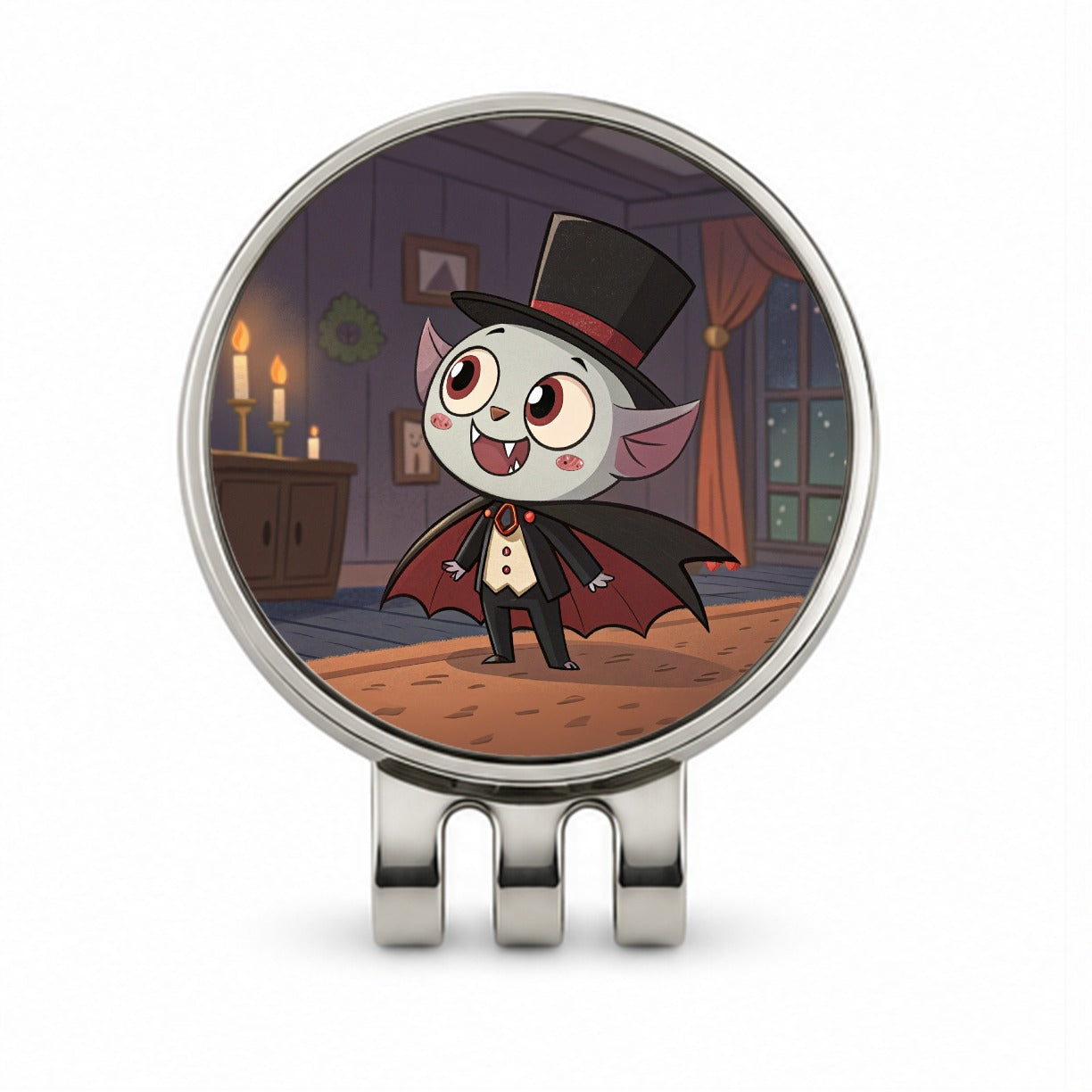 Kawaii Vampire Golf Hat Clip with Ball Marker