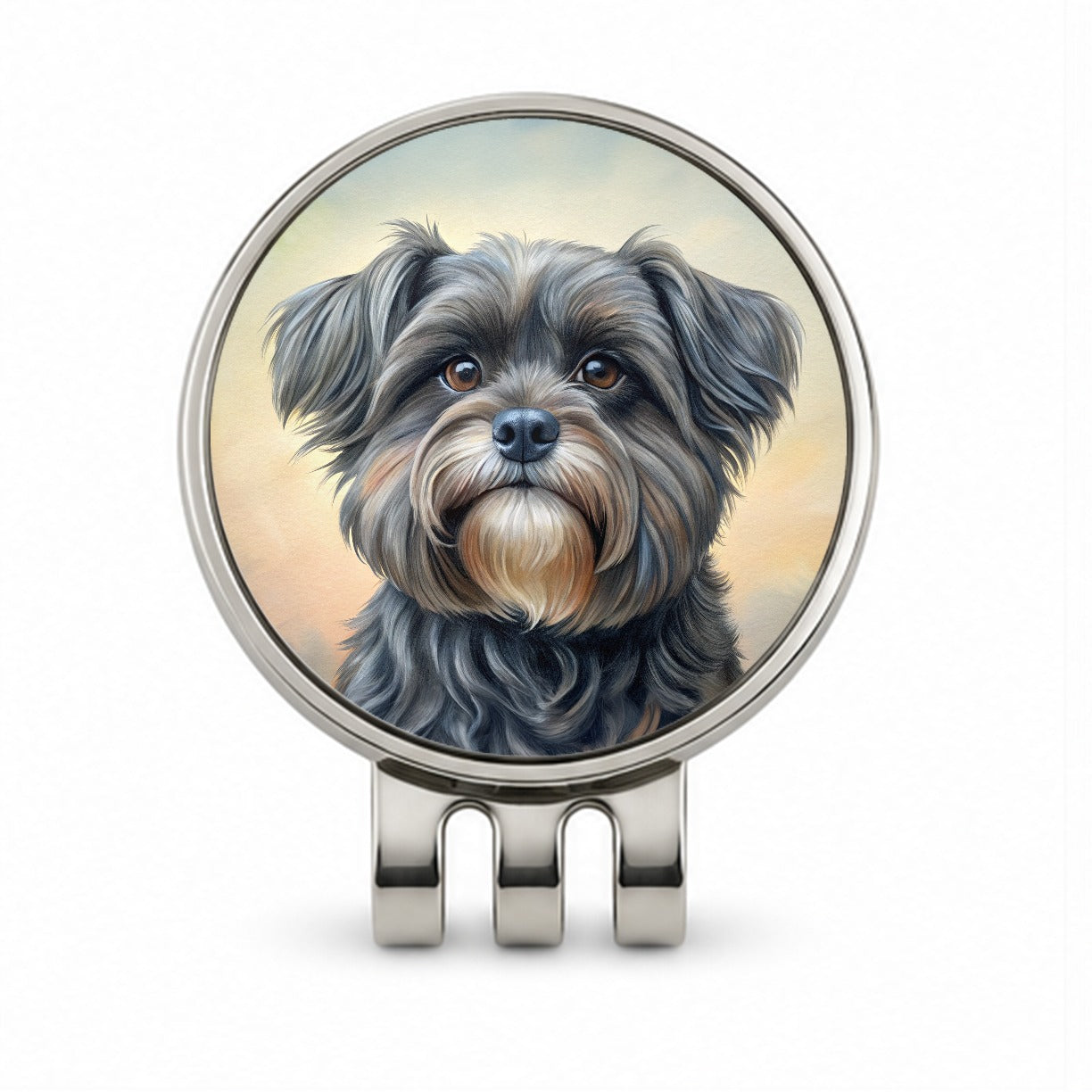 Affenpinscher Dog Illustration Golf Hat Clip with Ball Marker