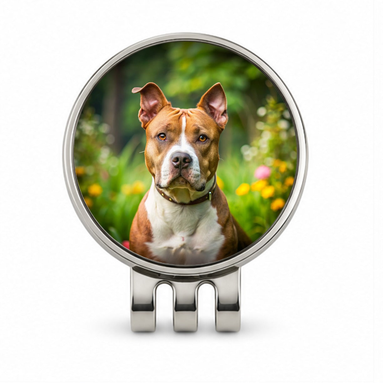 American Staffordshire Terrier Dog Photo Golf Hat Clip with Ball Marker