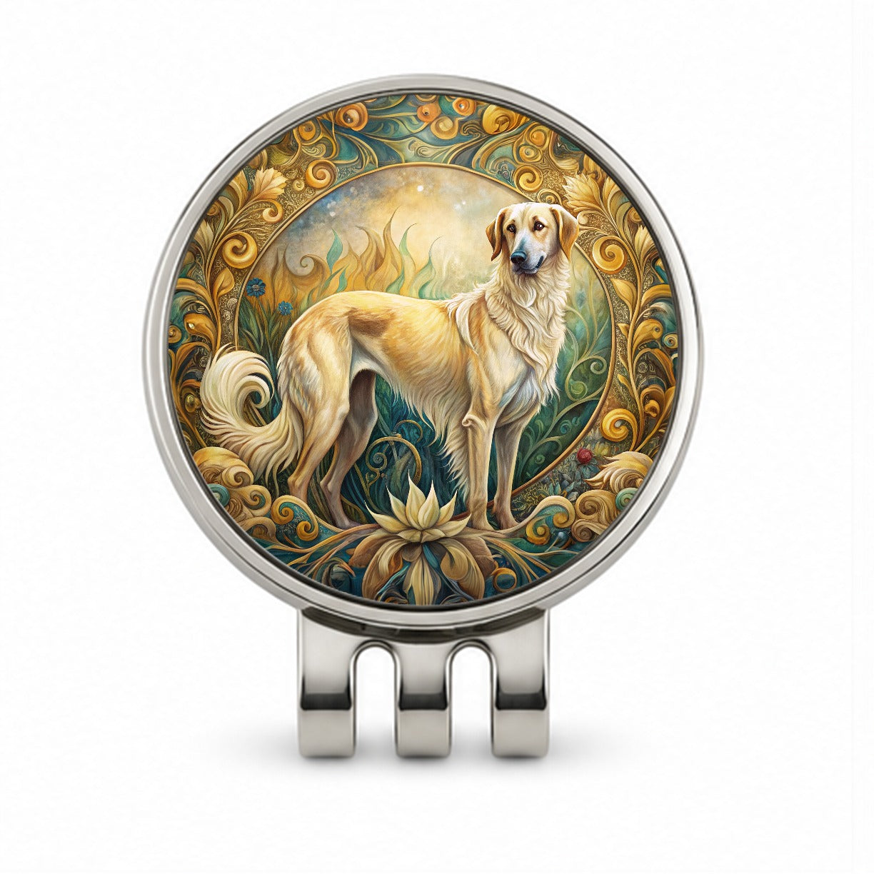 Anatolian Shepherd Dog Art Nouveau Golf Hat Clip with Ball Marker