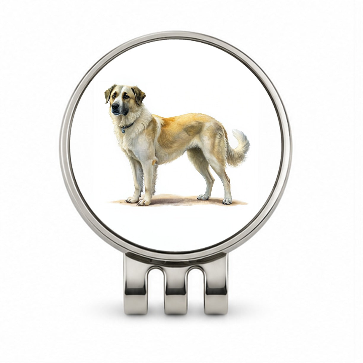 Anatolian Shepherd Dog Illustration Golf Hat Clip with Ball Marker