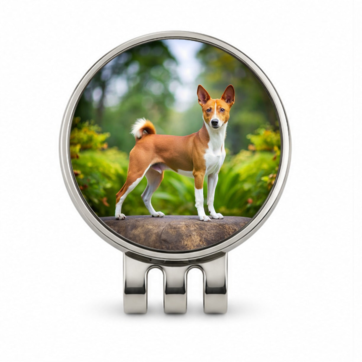 Basenji Dog Photo Golf Hat Clip with Ball Marker