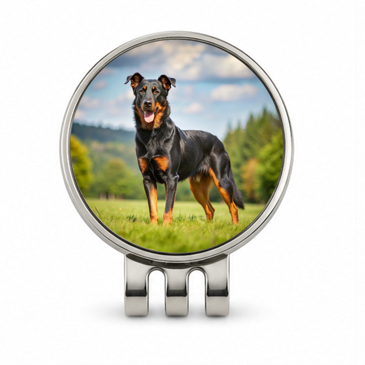 Beauceron Dog Photo Golf Hat Clip with Ball Marker
