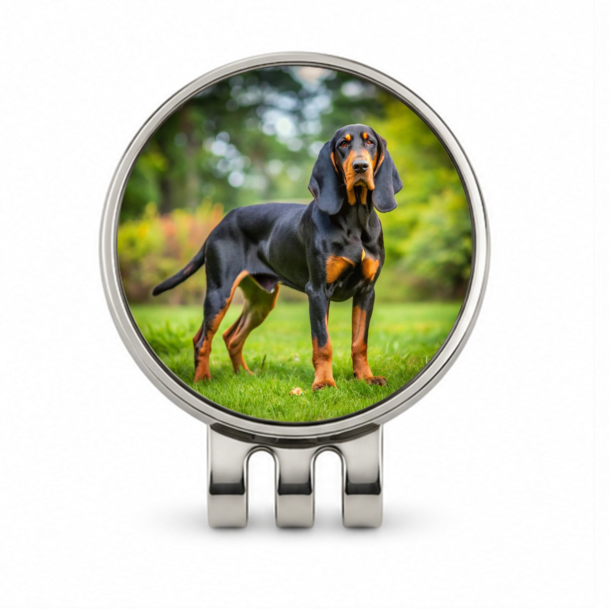 Black And Tan Coonhound Dog Photo Golf Hat Clip with Ball Marker