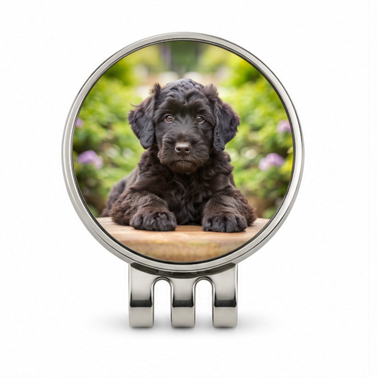Black Russian Terrier Dog Puppy Photo Golf Hat Clip with Ball Marker