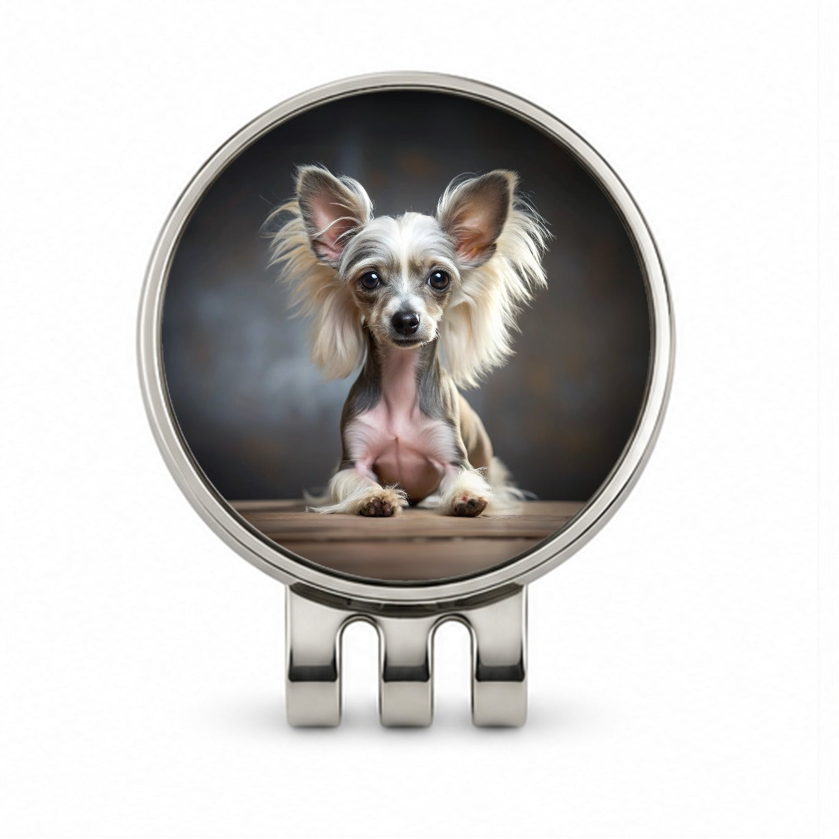 Chinese Crested Dog Puppy Photo Golf Hat Clip with Ball Marker