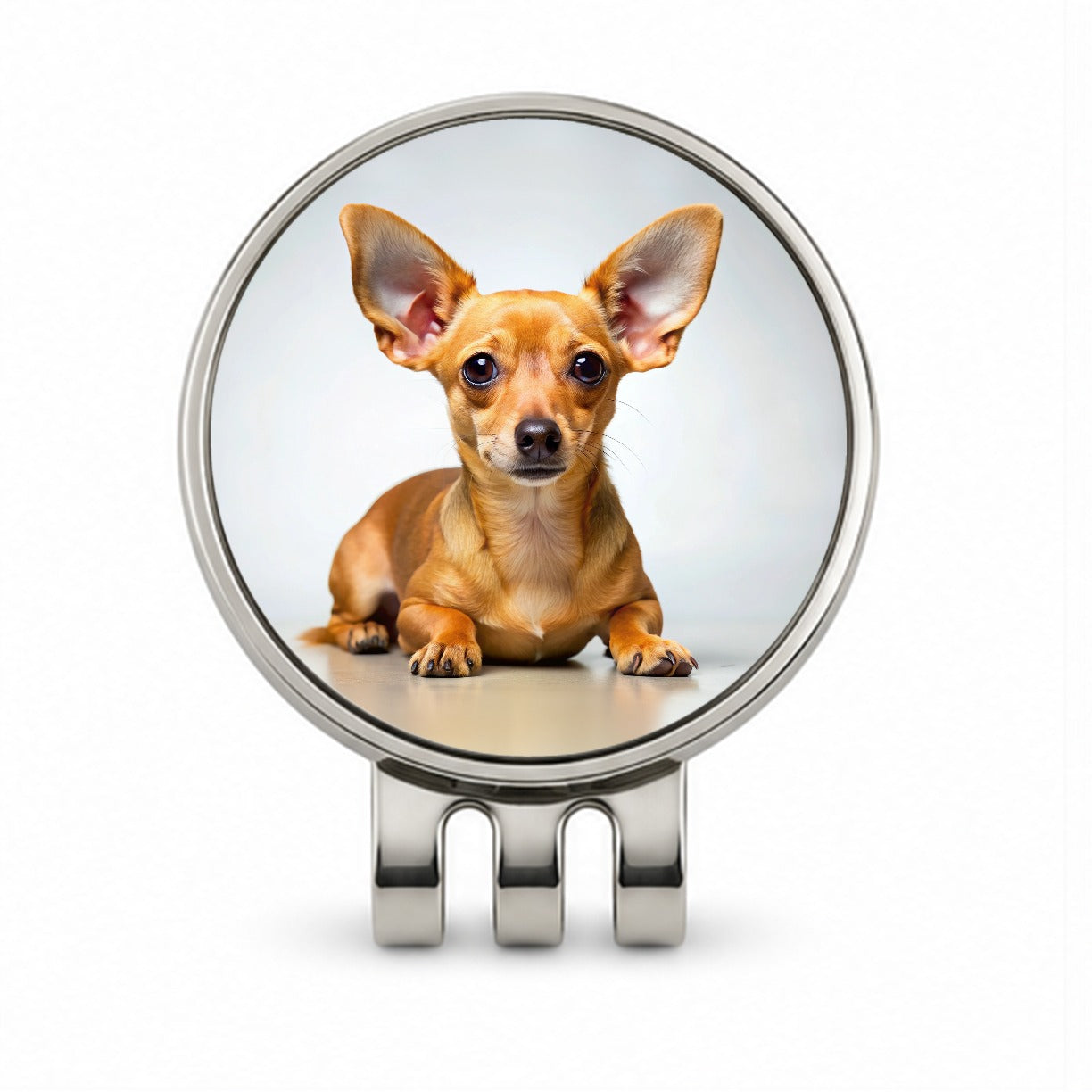 Chiweenie Dog Photo Golf Hat Clip with Ball Marker