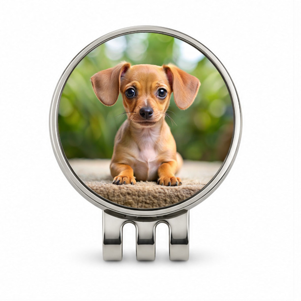 Chiweenie Dog Puppy Photo Golf Hat Clip with Ball Marker