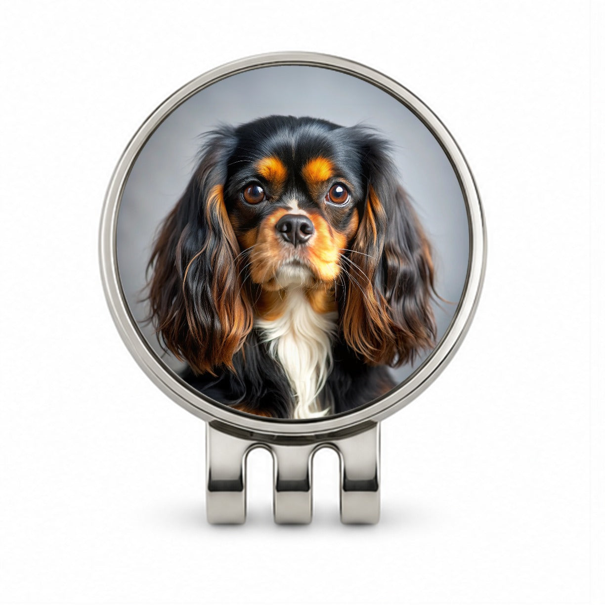 English Toy Spaniel Dog Photo Golf Hat Clip with Ball Marker