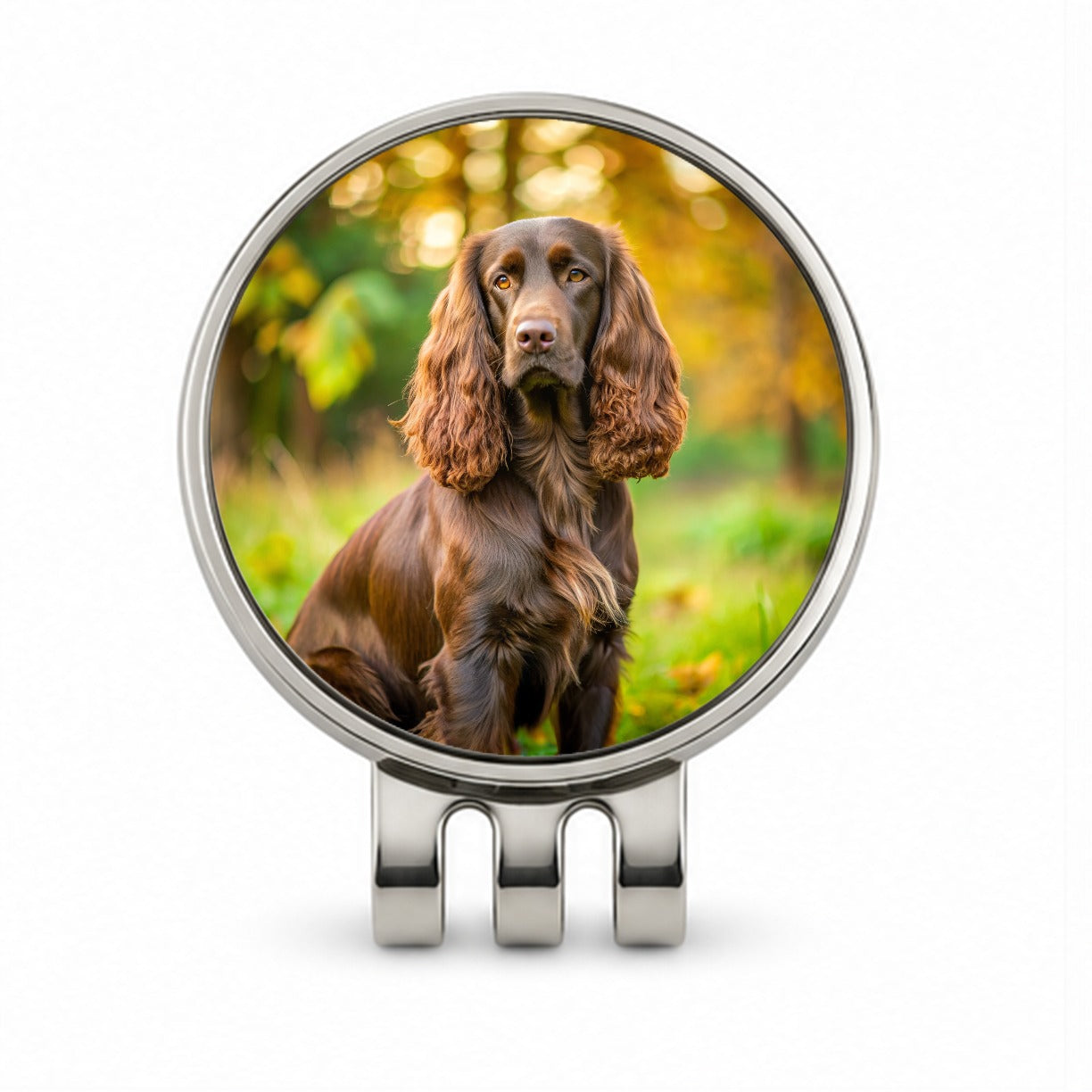 Field Spaniel Dog Photo Golf Hat Clip with Ball Marker