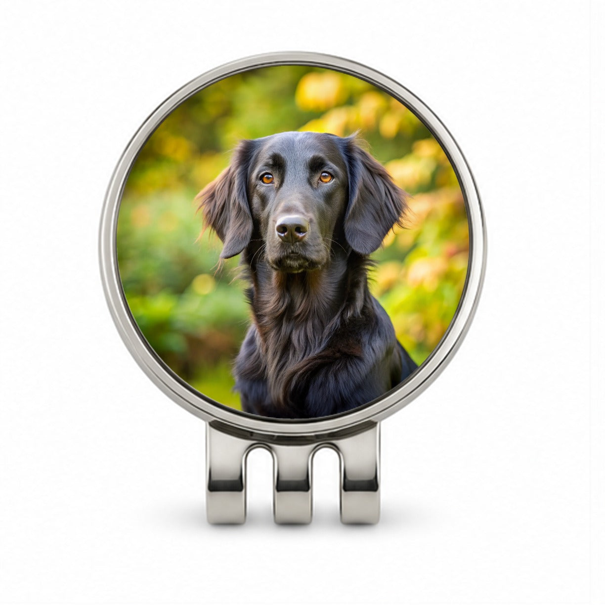 Flat Coated Retriever Dog Photo Golf Hat Clip with Ball Marker